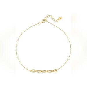 Argento Vivo Sterling Silver Frontal Station Anklet